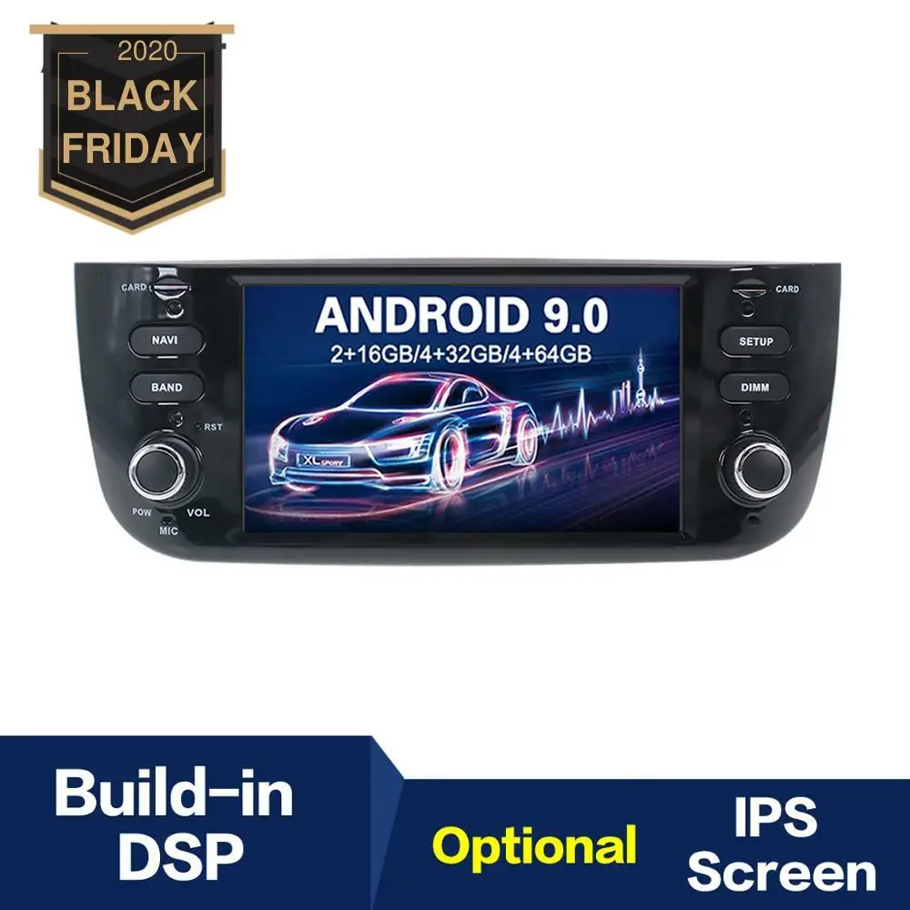 Автомобильный мультимедийный плеер AOTSR Android 9 0 IPS GPS навигация магнитола для Fiat Punto