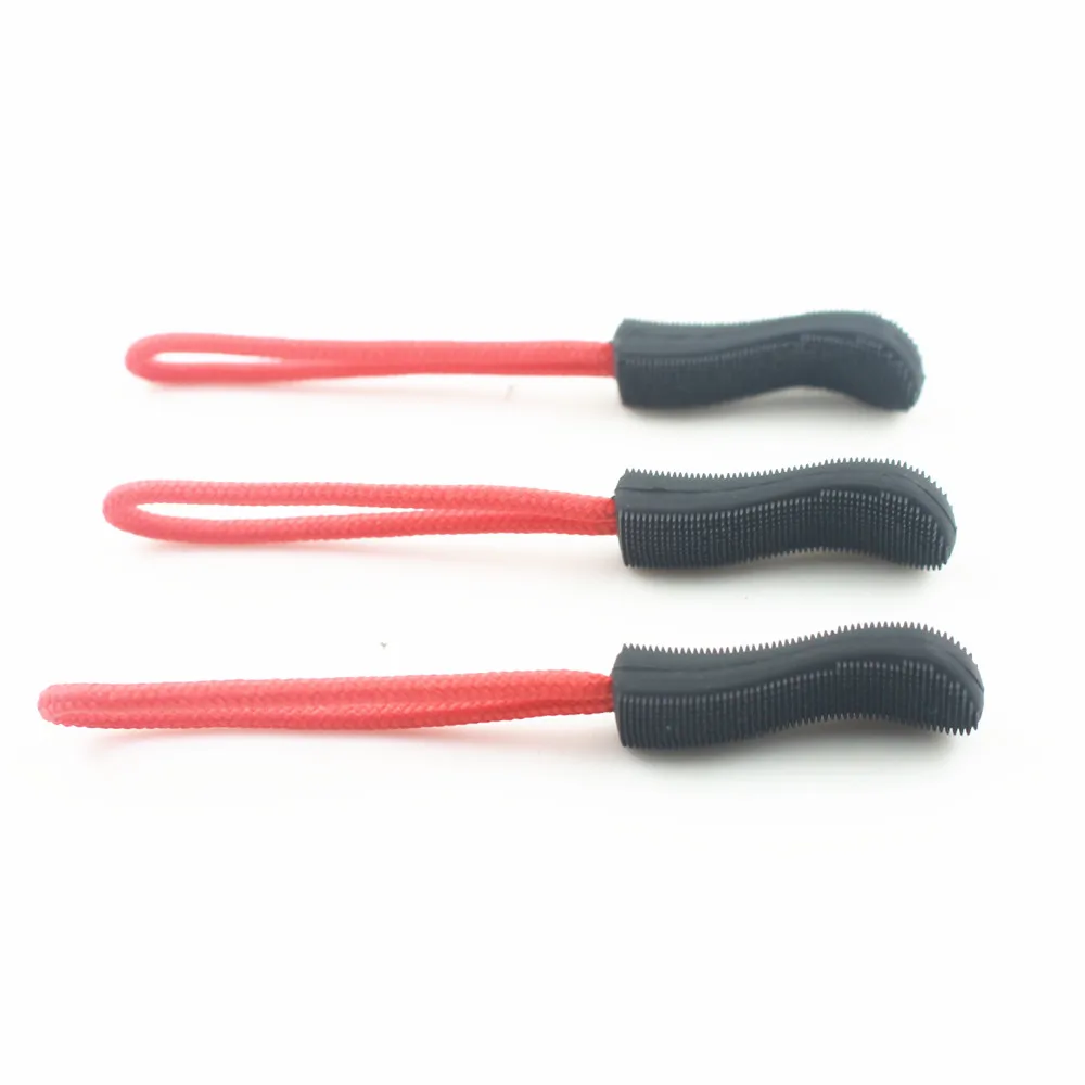 100 Pieces Zipper Extension Pulls, Red, Nylon Cord Zipper Replacement Tag