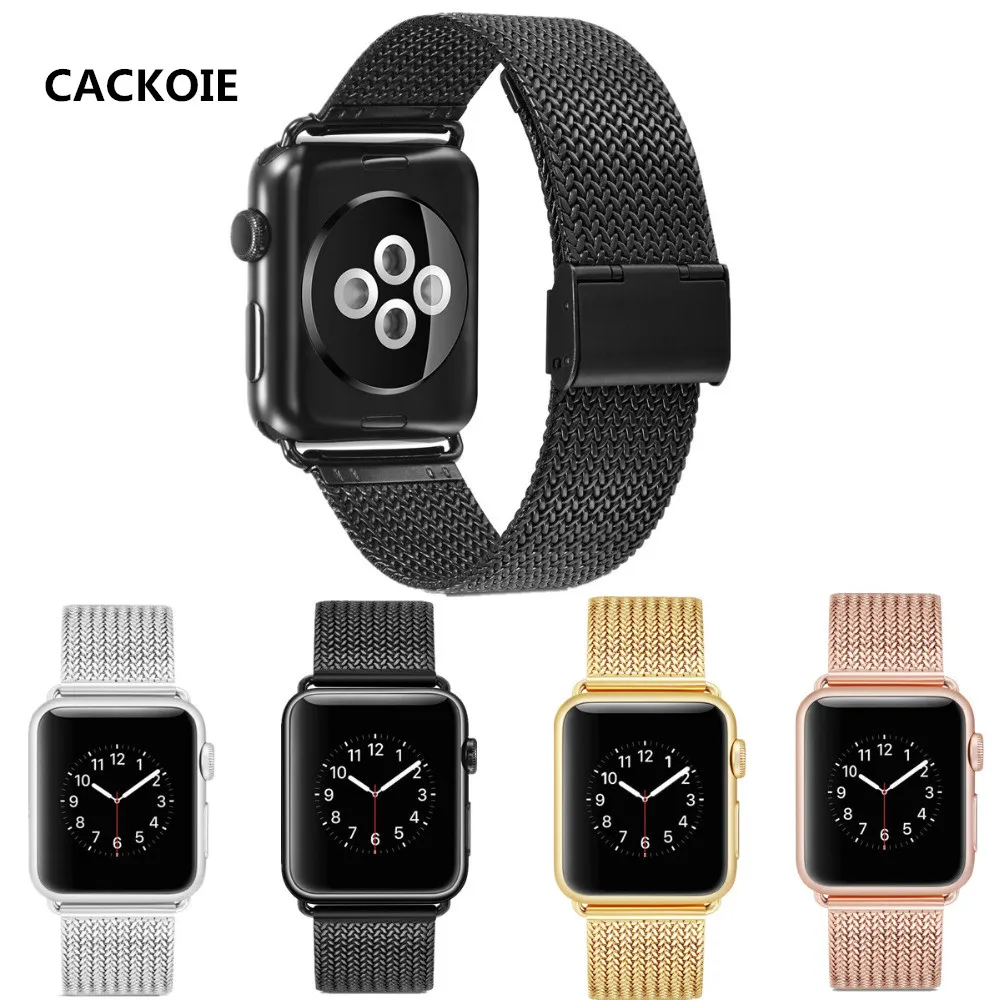 Нержавеющая сталь тканые спортивный ремешок для наручных часов apple watch series1/2/3/4/5 38