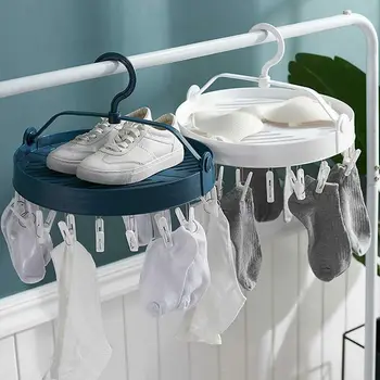 

New Drying Rack With 18 Clothespins Home Rotatable Drying Rack Socks Underwear Hanger Foldable Clothes Drying Rack Drop Shipping