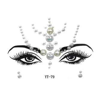 

50pcs randomly Body Eyes Chest Glitter Face Jewels Festival Party Acrylic Self-Adhesive Face Gems Makeup Stickers free shipping