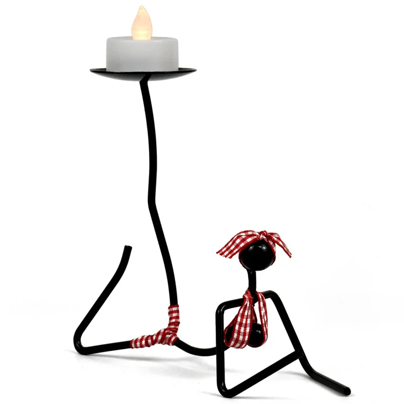 

New Fashion Metal Art Candle Holders Cute Rustic Romantic Christmas Candelabra Ornaments Waxinelicht Houder Home Decore EC50LL