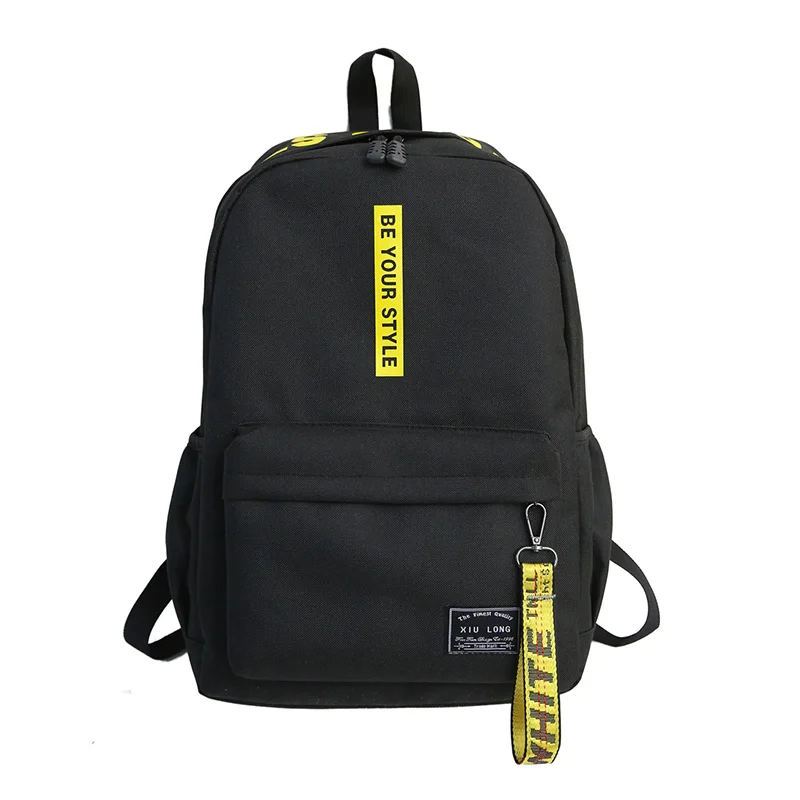 Водонепроницаемый нейлоновый рюкзак для женщин, корейские милые кавайные школьные рюкзаки для путешествий, черный многокарманный рюкзак для школьников-подростков, девочек