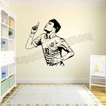 Neymar футбол спортсмены наклейки на стену домашняя отделка спальни гостиная самоклеющиеся съемные наклейки на стену DW856