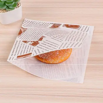 

200pcs Disposable Sandwich Wrapping Paper Triangle Bag Baking Bag Fried Food Paper Liners Cookie Baking Sheets Oil-Proof Paper