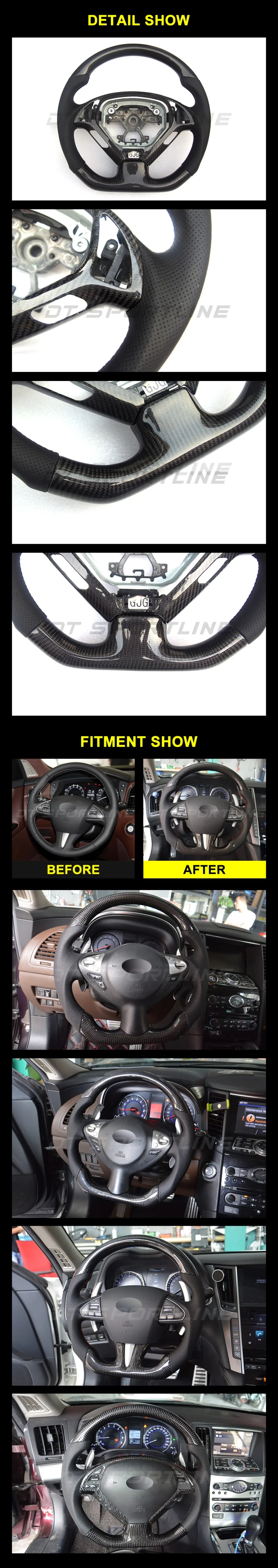Настоящее углеродное волокно руль для Infiniti G37 q50l q70l qx60 qx50 qx70 qx30 углеродное рулевое колесо