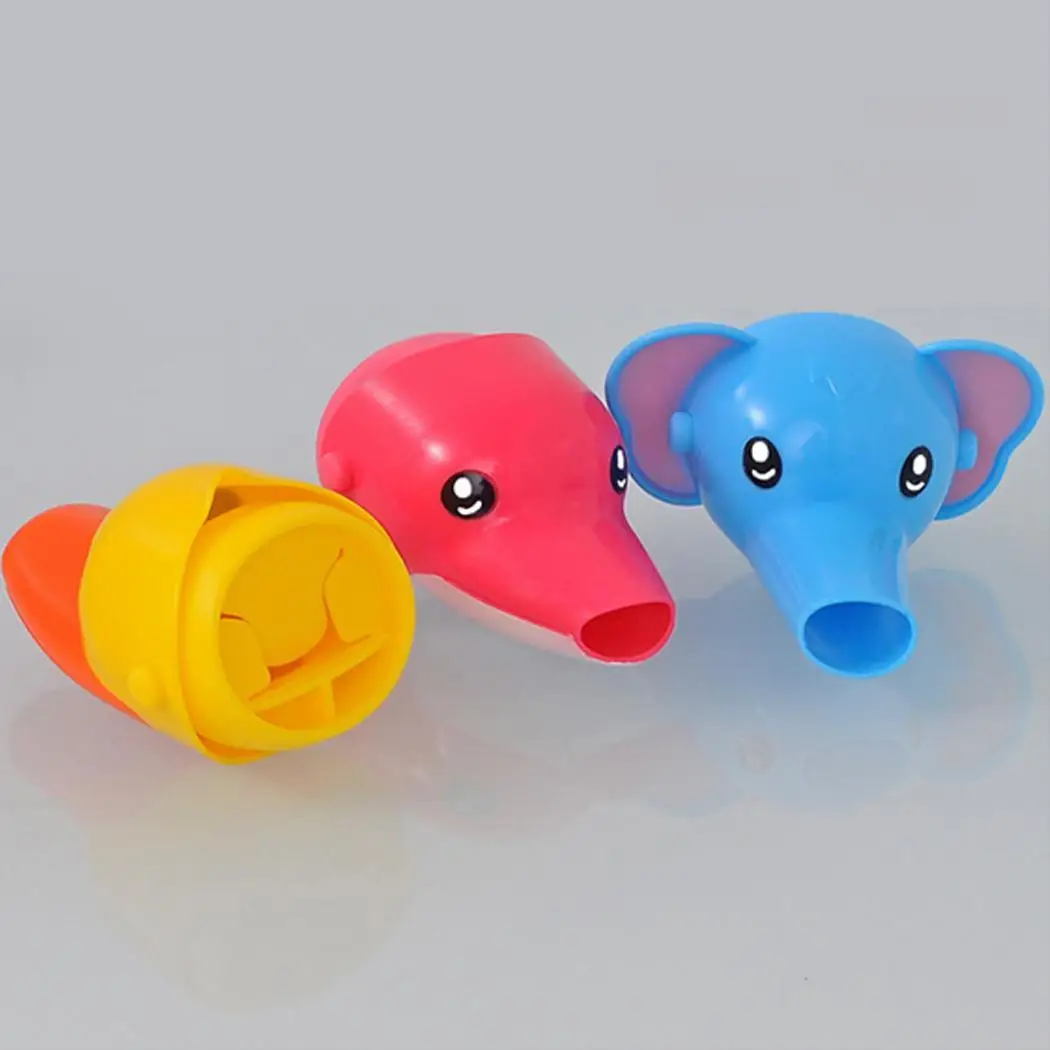 Home Bathroom Silicone Cute Cartoon Animal Safe Faucet Blue/Red/Yellow Extender