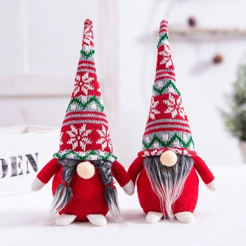 

Handmade Swedish Gnome Tomte Ornaments Stripe Doll Toy Christmas Elf Decoration