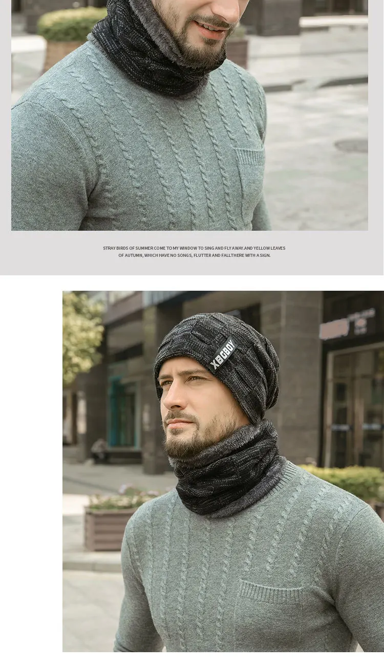 Зимняя шапка, шапка, шейный костюм, бархат, утолщенная шерстяная шапка, мужская вязаная шапка для осени и зимы в Европе, Америке и Европе