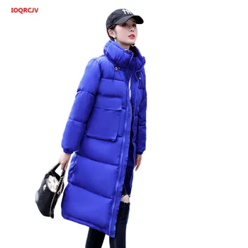 

Womens Winter Jackets Hooded Stand Collar Down Cotton Padded Female Coat Winter Women Long Parka Warm Thicken Plus Size 3XL 1410