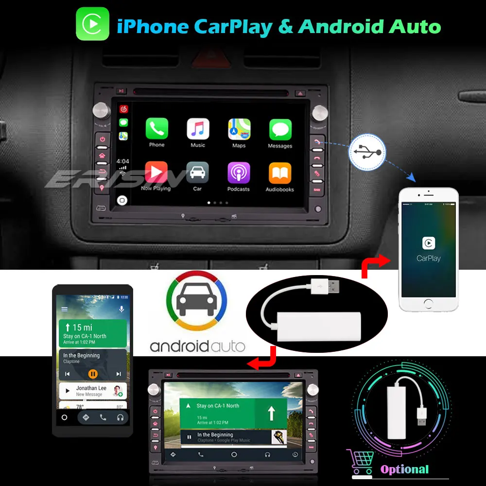 Автомагнитола ES5186V DAB + Android 10 0 автомобильное Стерео Авторадио Wifi CarPlay GPS для VW Golf