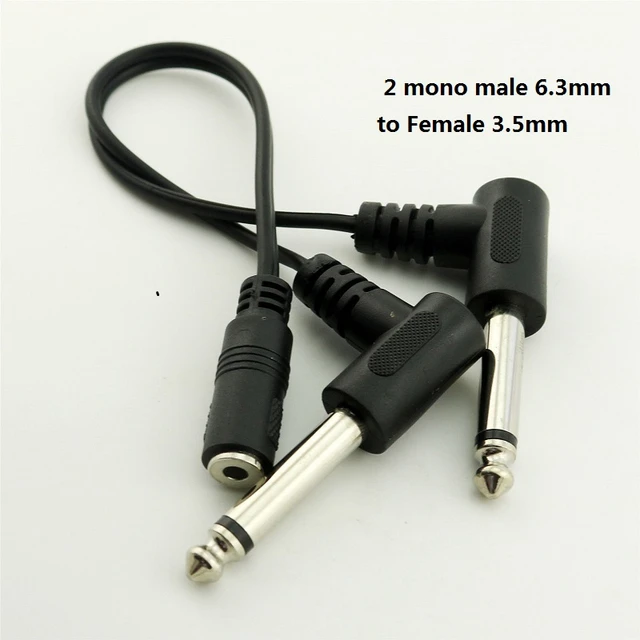 3pcs Double Jack 6.35 Connector 6.35mm Speaker Mono Plug to 2x6.35mm mono  JACK Connector/audio adapter - AliExpress