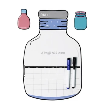 

Soft Magnetic Whiteboard Magnet Erase Board Drawing Refrigerator Menu with Pens