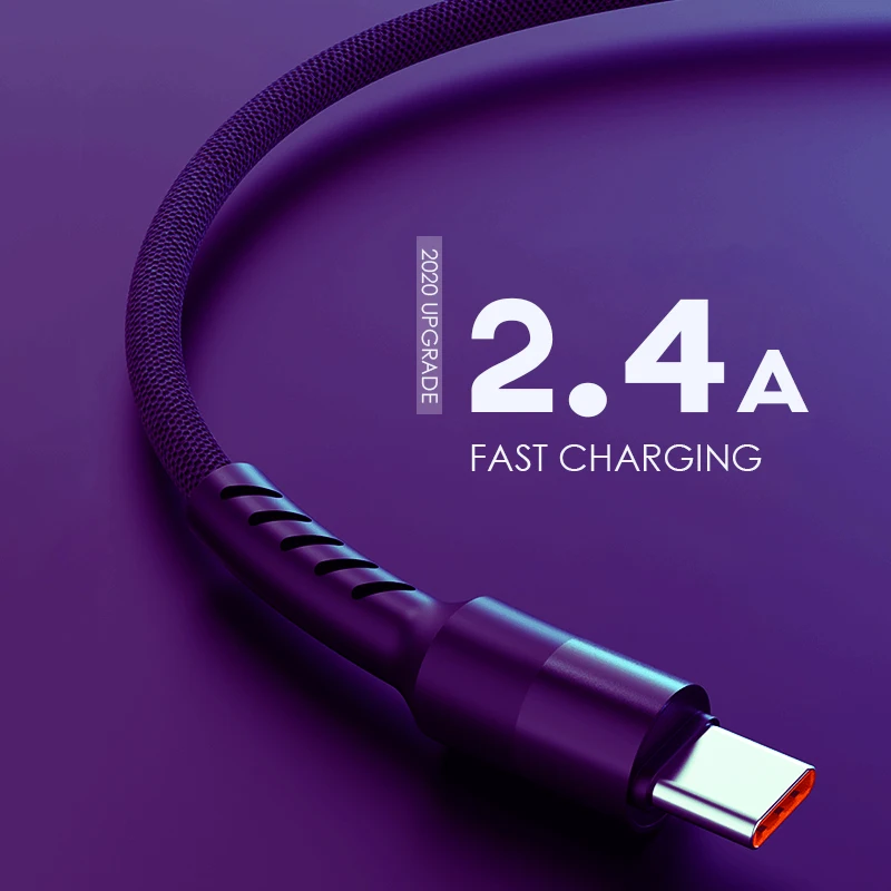 Кабель USB Type C для Samsung S10 S9 2.4A Быстрый кабель зарядки Быстрая зарядка Huawei P30 Xiaomi Micro