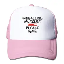 Установка мышц, пожалуйста, подождите, сетчатые бейсболки унисекс, кепка В Стиле Дальнобойщика розового цвета