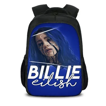 

16 Inch Billie Eilish School Bags for Children Backpack Hip Hop Boys Girls Backpack Laptop Travel Backpack Rucksack Fans Gift