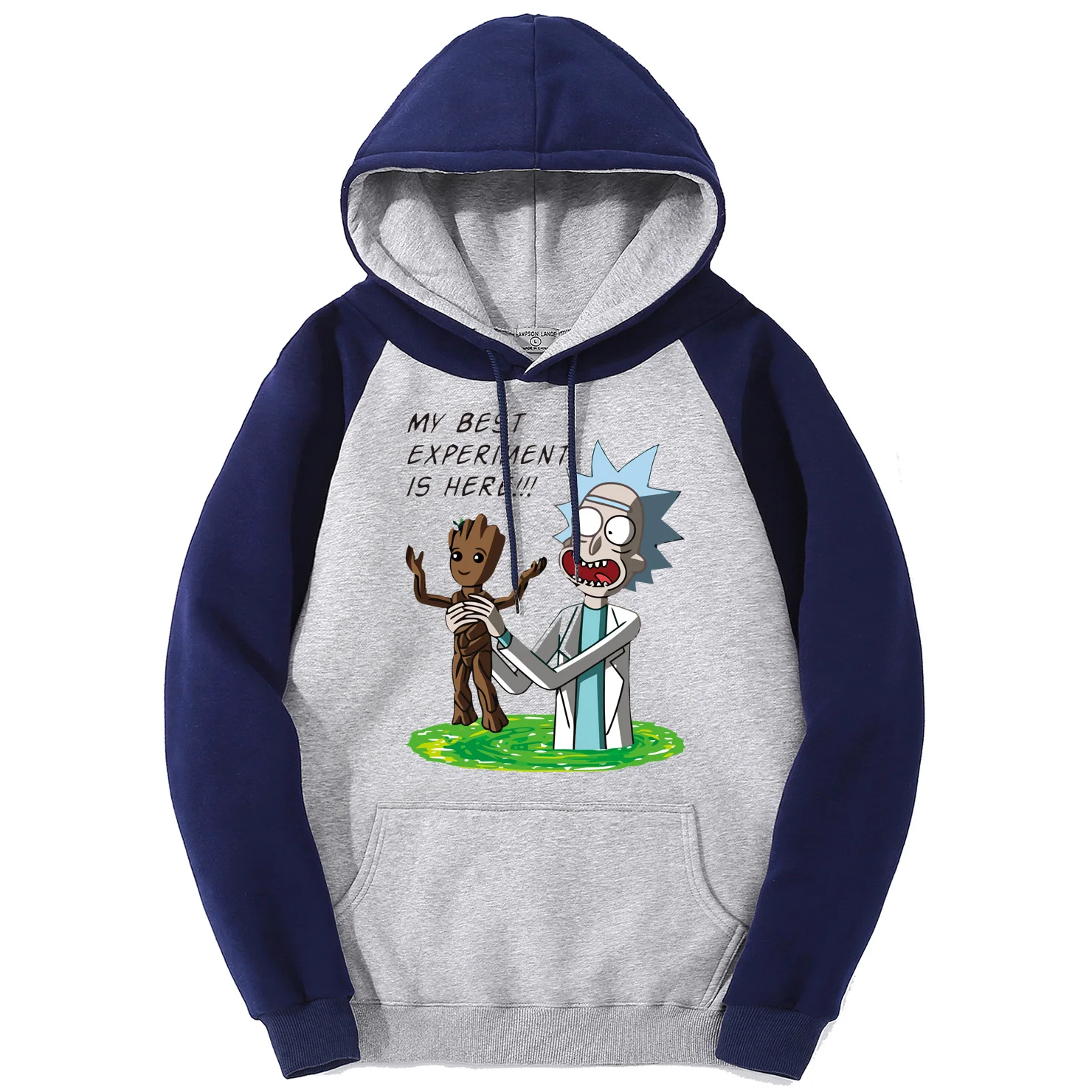 Raglan Sweatshirt Men Rick And Morty GROOT Male Hooded Clothes New Stylish Pullover Men's Street Fleece Tracksuit Sports Hoodie