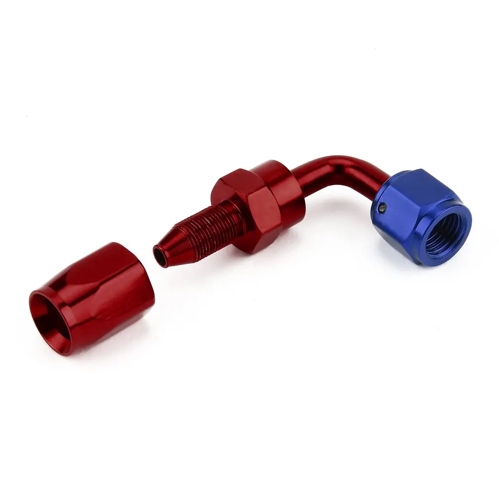 90 Degree Straight Swivel Oil/Fuel/Gas Line Hose End Reusable Male Fitting Universal Aluminum Alloy Male Adapter