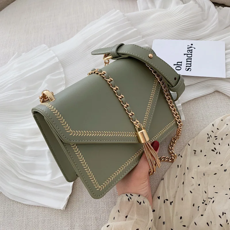 

Designer Handbag Tote-Bag Messenger-Bags Plaid Shoulder Matte Female Women's Lock-Chain
