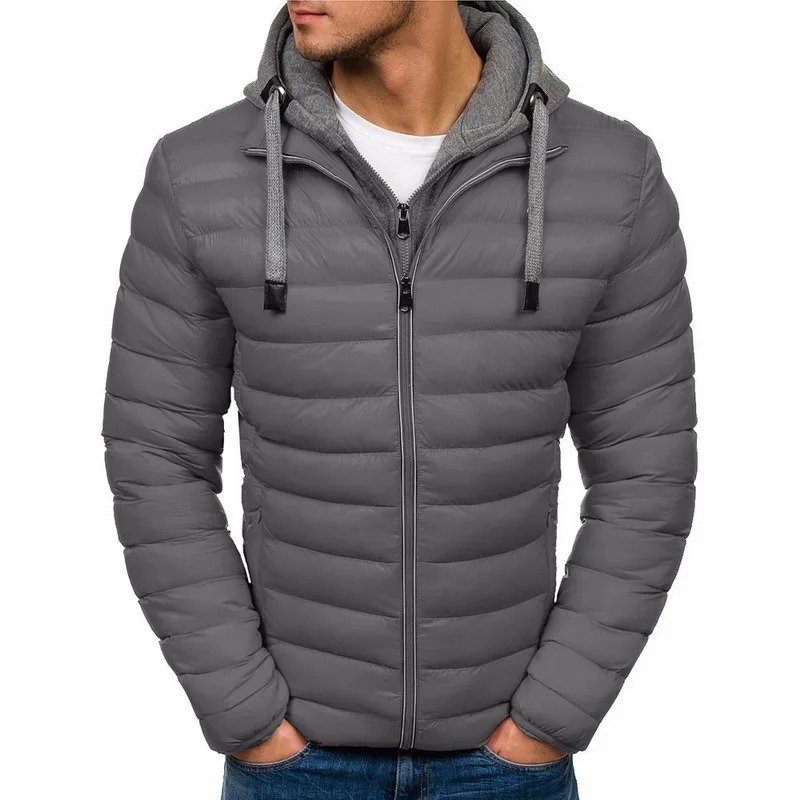 Пальто с капюшоном одежда для мужчин зимняя куртка мужская парка высокого качества повседневные мужские куртки парка Теплая одежда Мужская Уличная одежда - Цвет: gray 1