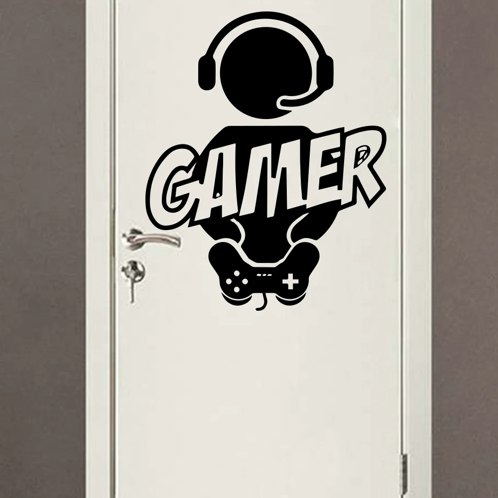 Create Gamer Wall Sticker Vinyl Mural Wallpaper For Kids Boys Room Decoration Decals Ps4 Gaming Poster Decor Door Stickers