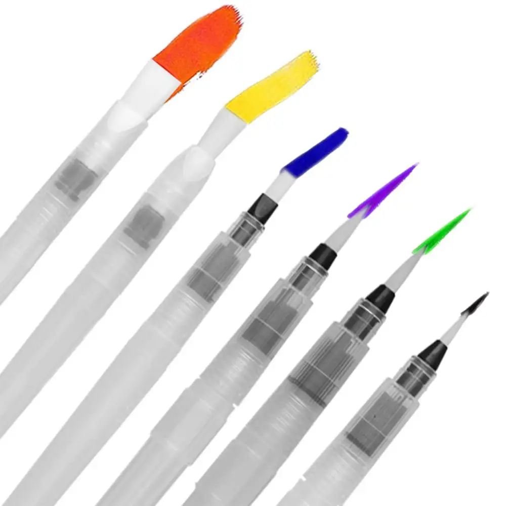 Juego de pinceles de acuarelas para pintura al agua, set de herramientas de acuarelas con agua de grifo transparente, 6/3/1 Uds.