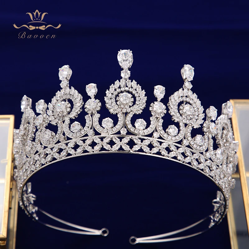 Silver Роскошные золотые/серебряные циркониевые хрустальные свадебные аксессуары для волос серебряные тиары для невесты короны Головные уборы вечерние украшения для волос - Окраска металла: Silver