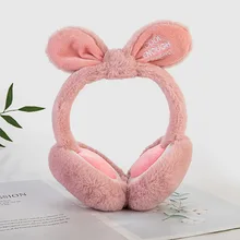 Меховые наушники с кроличьими ушками, зимние наушники для женщин и девочек, теплые наушники, покрытие для ушей, зимние аксессуары, наушники, теплые повязки на голову наушники меховые наушники теплые