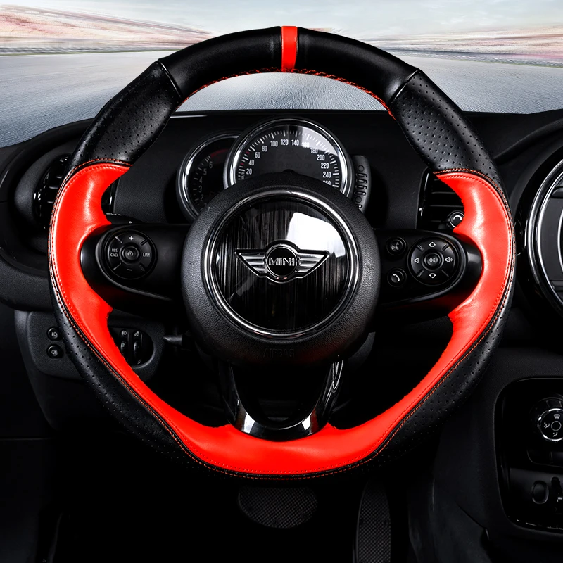 

Car Steering Wheel Cover Protective For BMW Mini Cooper F54 F55 F56 F57 F60 Countryman One Leather Interior Accessories