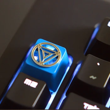 

Key cap 1 pcs Iron Man Arc reactor theme aluminum alloy metal mechanical keyboard keycaps R4 height for Cherry MX