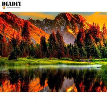 

DIADIY 5D Diy Diamond Embroidery Scenery Cross Stitch Full Diamond Painting Rhinestone Mural Christmas Gift Landscape Decor Art