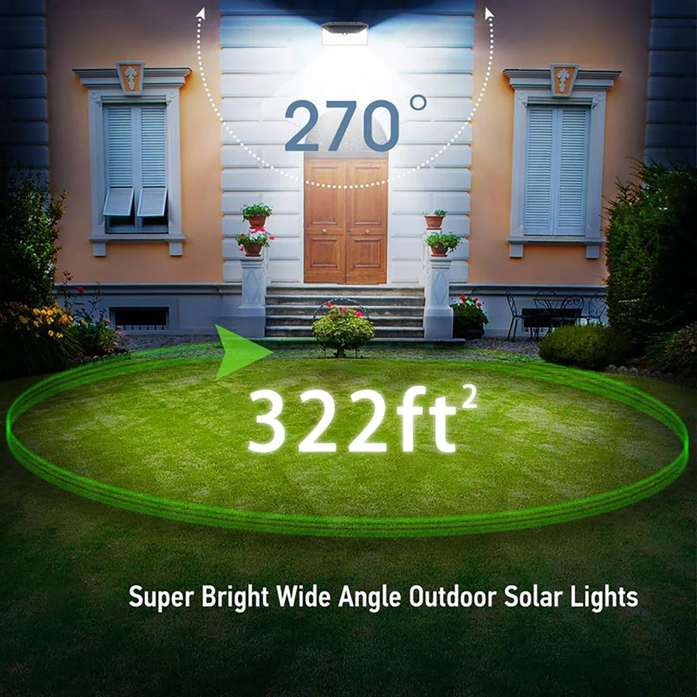 102 LED Motion Sensor Solar Wall Light Mpow 3 Adjustable Modes IP65 Waterproof with 2000mAh Lithium-battery Super Bright Lights (4)