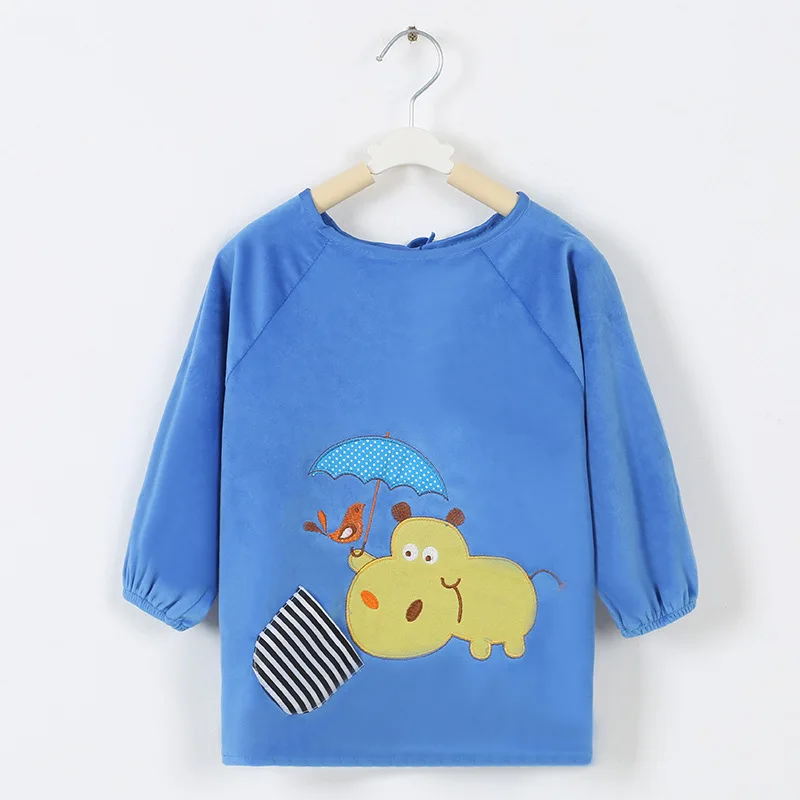 Baby Bibs Waterproof children Long Sleeve Girl Bibs Kids Burp Cloth Feeding Bib baby dinner bib with Pocket Child Apron Smock