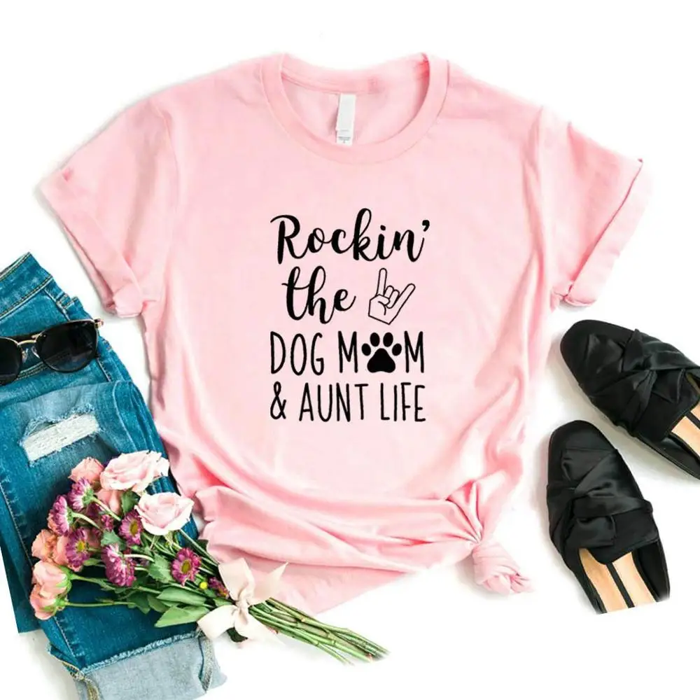 Женская футболка с принтом собаки, мамы и тети, хлопковая забавная футболка хипстера, подарок леди Юн девушка, 6 цветов, топ, футболка, ZY-563