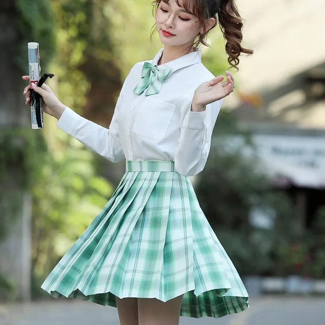 M 緑 グリーン チェック スカート y2k ミニ 制服 プリーツ [ ミニ