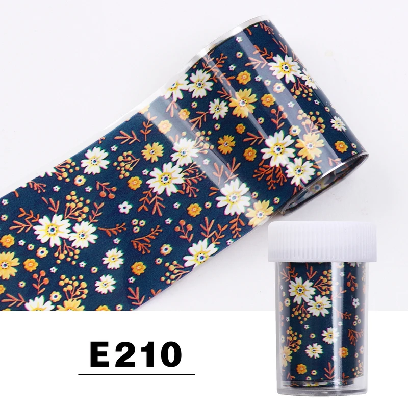 E210 Foil Sticker 4*100 см Фольга для ногтей s Наклейка s Мраморный Цветок для нейл-арта переводная Фольга Наклейка слайдер переводная бумага обертывания для 3D DIY Nailart украшения - Цвет: E210 Foil Sticker