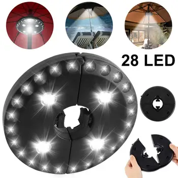 

400LM 24+4LED Outdoor Cordless Patio Umbrella Pole Light Garden Portable Camping Tent Lamp Emergency Light