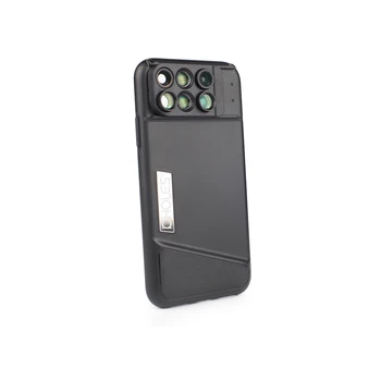 

PHOLES 6 in 1 Camera Lens Phone Case For iPhone X XR Case Fisheye Wide Angle Macro Lens Telephoto Lens Soft TPU Edge