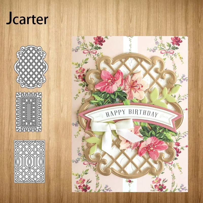 

Lattice Hollow Background Frame Design Metal Cutting Dies Craft Stencil Diy Scrapbooking Handmade Shape Album Decoration Model
