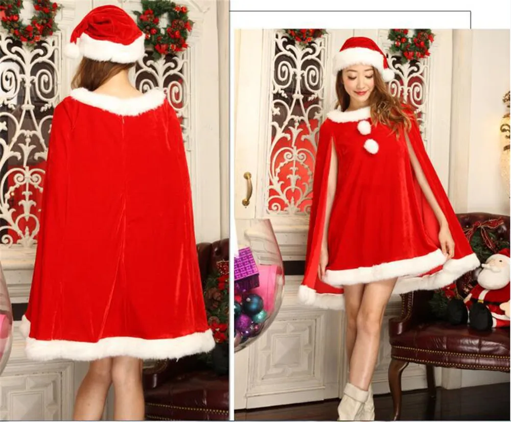 Women Christmas Santa Claus Costume XMAS Red Sexy Sweet Dress