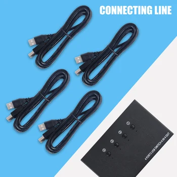

4 In 4 Out USB Switch KVM Switch Box 4 USB2.0 Switcher PC Sharing Splitter for Keyboard Mouse Printer Sharing LHB99