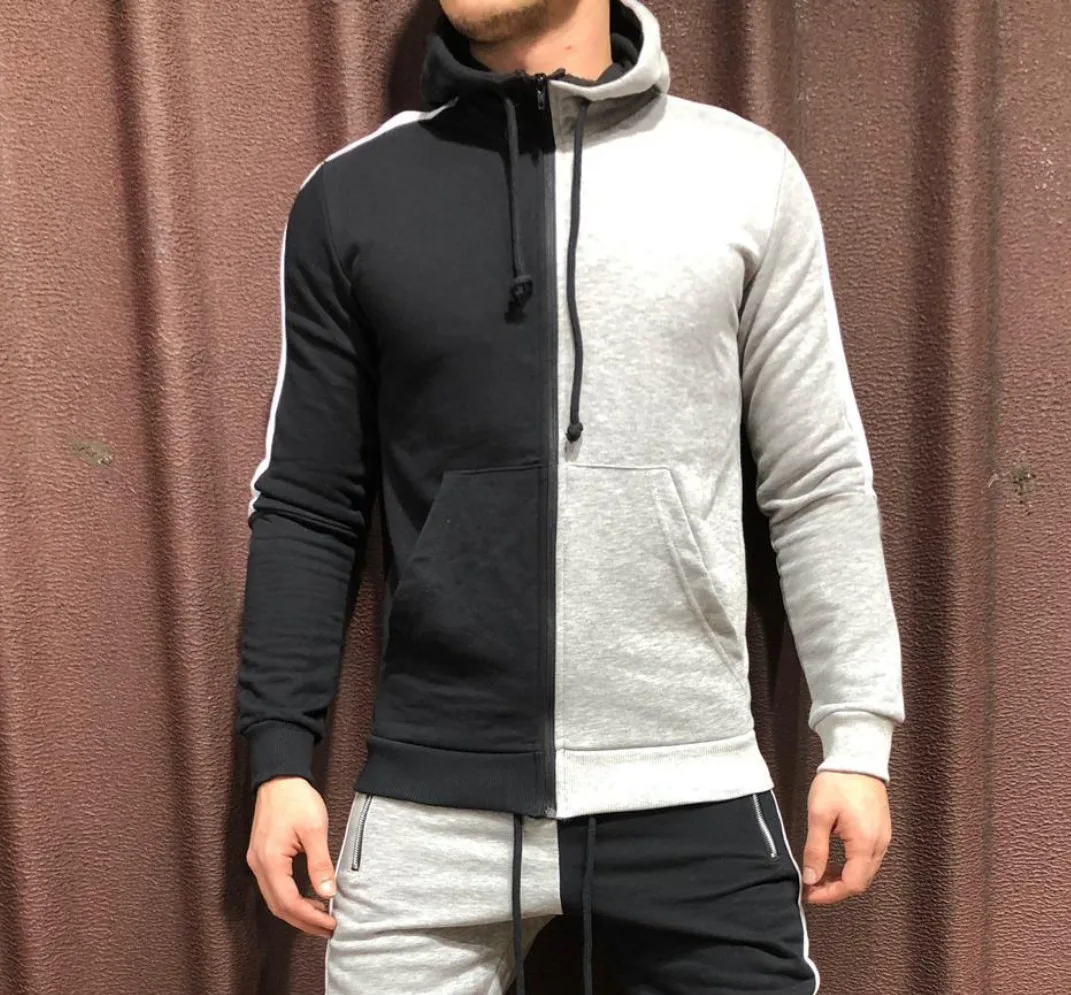 Half black half white tracksuit Clearance