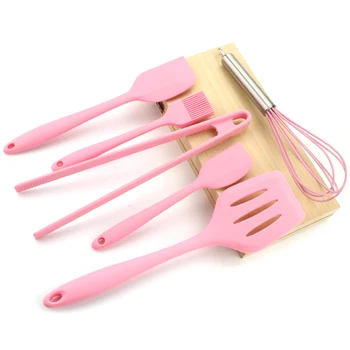 

Pink Kitchenware Kitchen Utensils Home 6-piece Shovel Silicone Bakery Kit Scraper Baking Kit