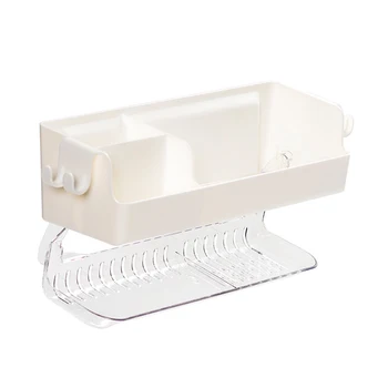 

2 Tiers Storage Basket Drainage Design Shampoo Holder Kitchen Bathroom Home Solid Shower Caddy Punch Free Removable Easy Install