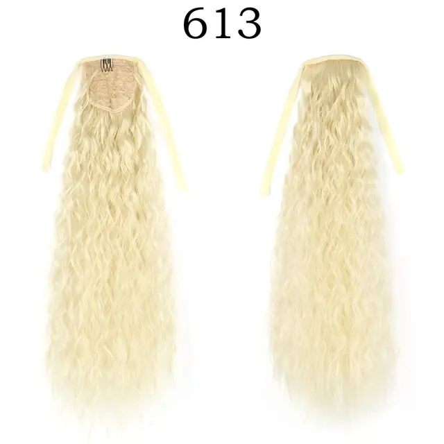 Corn Wavelength Ponytail Synthetic Fake Bandage Hair Extension Black-tailed Blond Girl Heat-resistant Ladies Special Extra Long P18/22