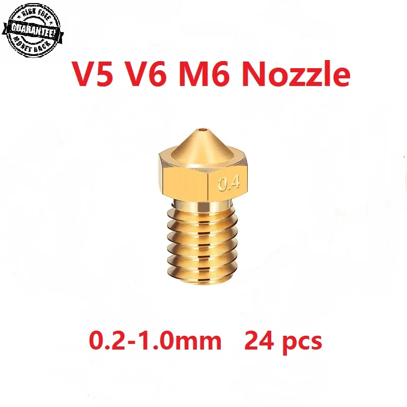 Сопло для 3D принтера V5 V6 сопло 0 2 3 4 5 6 8 1 мм нити 75 полностью металлические детали