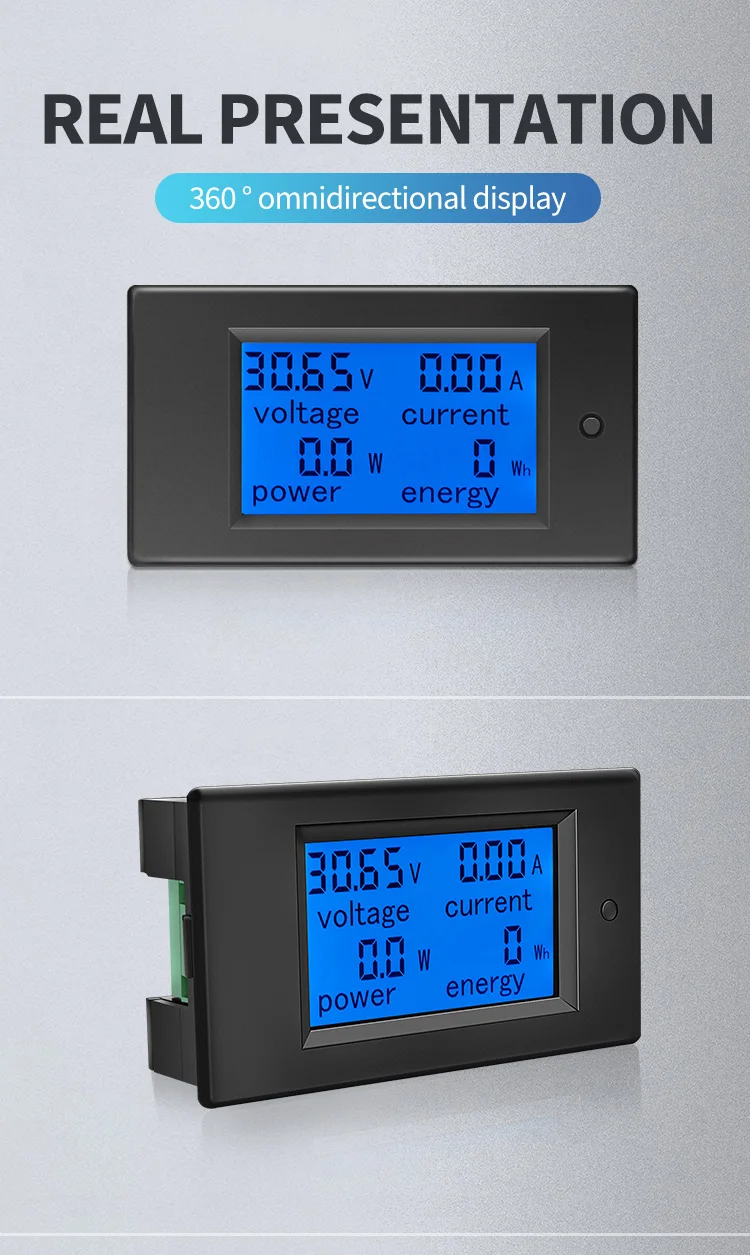 Peacefair PZEM-031 Digitale Wattmeter Voltmeter Amperemeter DC 6,5-100V 4in1 LCD Spannung Strom Power Energie Verbrauch Meter – Detail 10