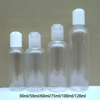 

30ml 50ml 60ml 100ml 120ml Plastic Water Bottle with Flip Cap Empty Lotion Face Toners Travel Packaging Container Free Shipping