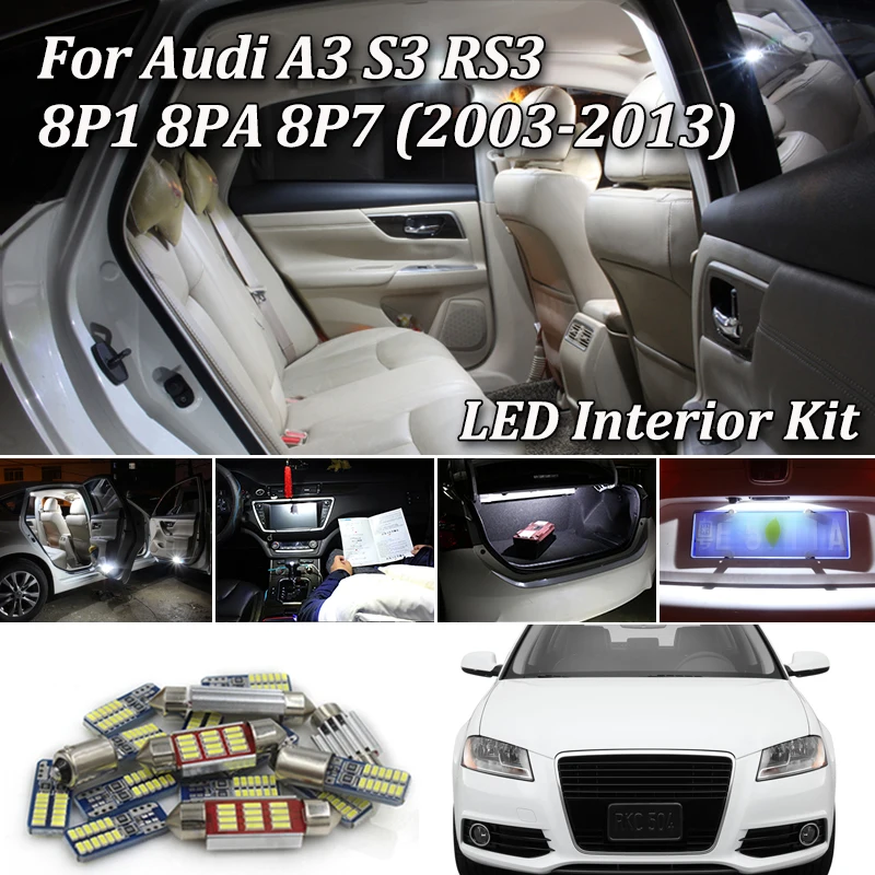 Белый Canbus безошибочный светодиодный потолочный светильник для Audi A3 S3 RS3 8P 8P1 8PA 8P7(2003-2013