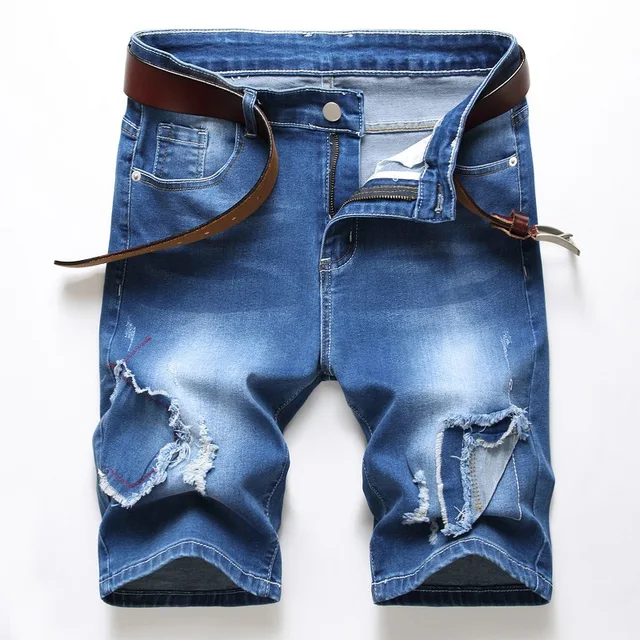 Summer Blue denim shorts male jeans 